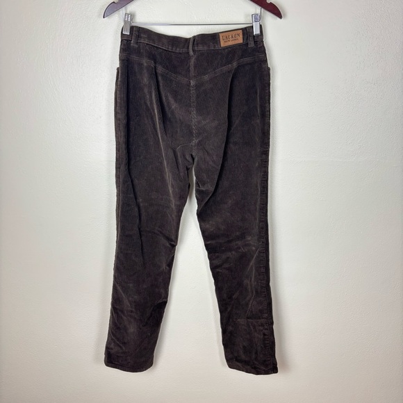 Lauren Ralph Lauren Brown Corduroy Pants High Rise Straight Leg Women’s Sz 8 VTG - Picture 3 of 5